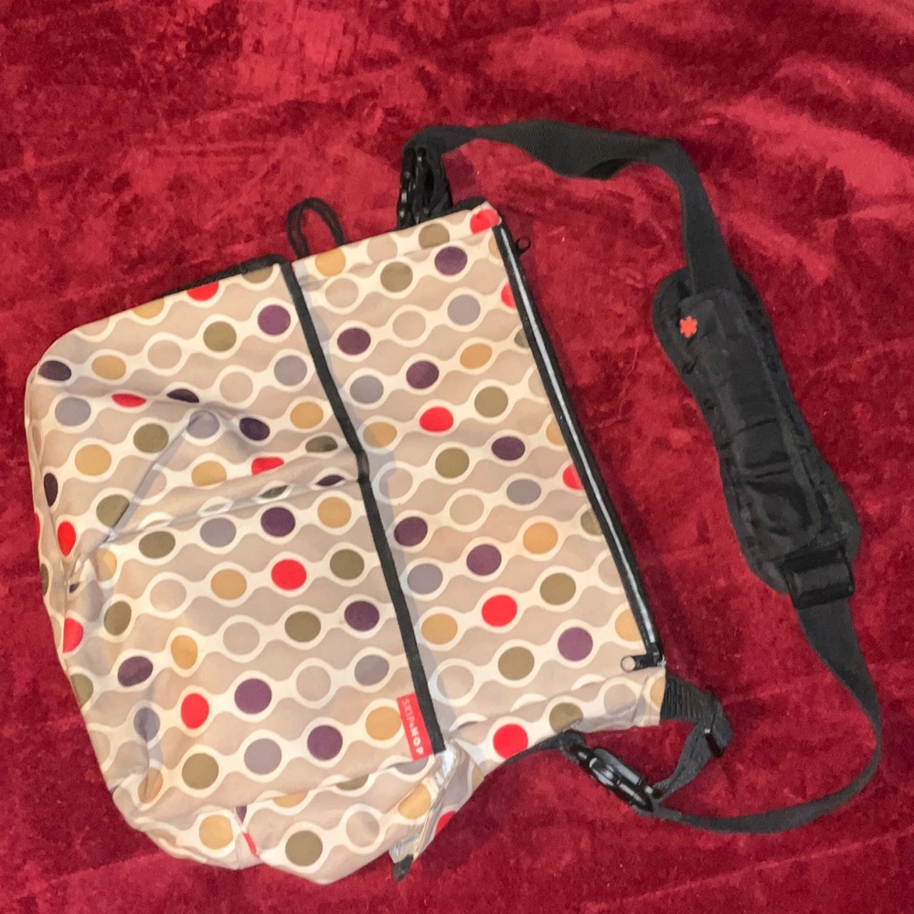 Skip Hop Beige and Red Patterned Bag